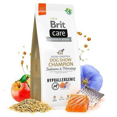 Brit Care (Брит Кеа) Dog Hypoallergenic Show Champion - Сухой корм с лососем и сельдью для выставочных собак, 3 кг