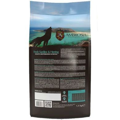 Ambrosia (Амброзия) Mediterranean - Сухой корм с сардиной и сельдью для щенков, 5 кг