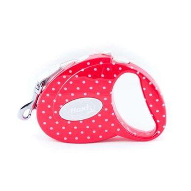 Flexi (Флекси) Fashion Ladies S "Small dots" - Поводок-рулетка для собак мелких пород "Маленькие точки" , лента (3м, до 12 кг) S Розовый