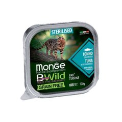 Monge (Монж) BWild Grain Free Wet Tuna Sterilized Cat - Консервований беззерновий корм з тунця для стерилізованих котів (паштет) 100 г