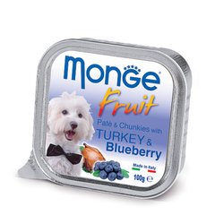 Monge (Монж) DOG FRUIT - Ніжний паштет з м'ясом індички і чорницею для собак 100 г