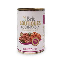 Brit (Брит) Boutiques Gourmandes - Консервированный корм кусочки лосося в паштете для собак 400 г