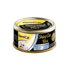 GimCat (ДжимКэт) ShinyCat Filet - Консервированный корм с филе тунца и анчоусами для котов 70 г