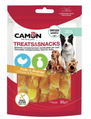 Ласощі для собак Camon Treats & Snacks Ананас та шматочки курки.