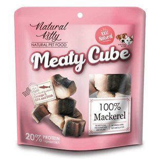 Natural (Натураль) Kitty (Натураль Китти) Meaty Cube 100% Mackerel - Натуральное лакомство кубики из скумбрии для котов и собак, 60 г