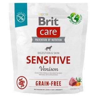 Brit Care (Бріт Кеа) Dog Grain-free Sensitive - Сухий беззерновий корм з олениною для собак з чутливим травленням, 1 кг