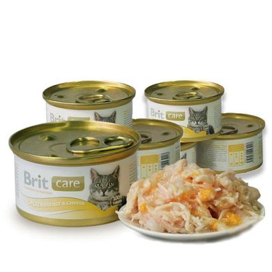 Brit Care (Бріт Кеа) Cat Chicken Breast & Cheese - Консерви з курячою грудкою та сиром в соусі для дорослих котів 80 г