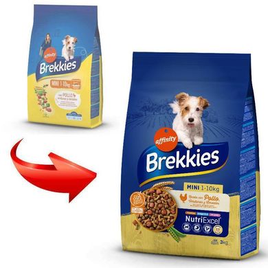 Brekkies (Брекіс) Dog Mini Adult - Сухий корм з куркою і овочами для дорослих собак малих порід 3 кг