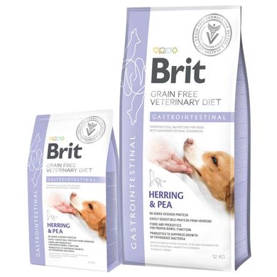 Brit GF Veterinary Diet (Брит Ветеринари Диет) Dog Gastrointestinal - Беззерновая диета при нарушениях пищеварения с селедкой, лососем, горохом для собак 2 кг