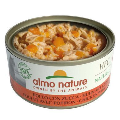 Almo Nature (Альмо Натюр) HFC Natural Adult Cat Chicken&Pumpkin - Консервированный корм с курицей и тыквой для взрослых кошек (кусочки в желе) 150 г