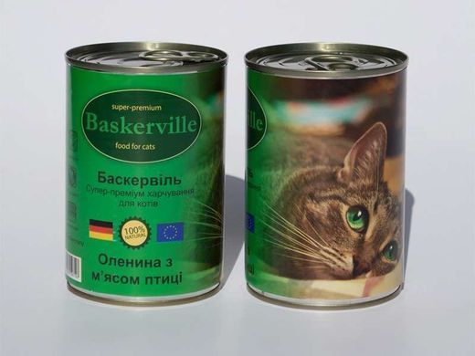 Baskerville (Баскервиль) Консервы для котов с олениной и куриным мясом 400 г