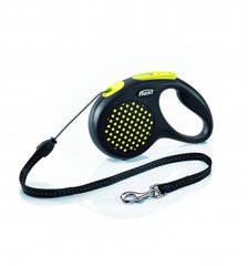 Flexi Design трос М (трос 5м) - Поводок-рулетка для собак весом до 20 кг - Желтый