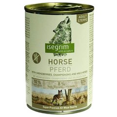 Isegrim (Изегрим) Horse pure with Chokeberries Champignons & Wild Herbs - Консервованный корм с кониной, рябиной, грибами и дикорастущими травами 400 г