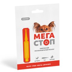 ProVET (ПроВет) МЕГА СТОП Капли противопаразитарные для собак до 4 кг