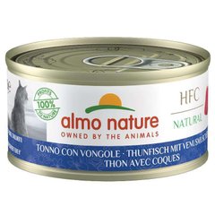 Almo Nature (Альмо Натюр) HFC Natural Adult Cat Tuna&Clams - Консервированный корм с тунцом и моллюсками для взрослых кошек (кусочки в желе) 70 г
