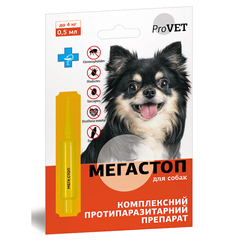 ProVET (ПроВет) МЕГА СТОП Краплі протипаразитарні для собак до 4 кг