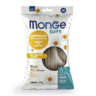Monge (Монж) Gift Dog All breeds Rabbit with Chamomile - Лакомства Жевательные палочки с кроликом и ромашкой для собак, 210 г / 7 шт.
