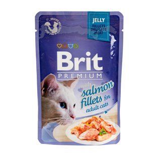 Brit Premium Brit Premium (Брит Премиум) Cat Salmon fillets Jelly - Влажный корм с кусочками из филе лосося в желе для котов 85 г