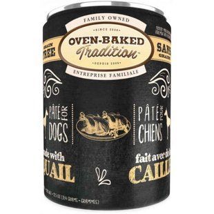 Oven-Baked (Овен-Бэкет) Tradition Dog Fresh Quail - Консервированный беззерновой корм со свежим мясом перепелки для собак (паштет), 354 г