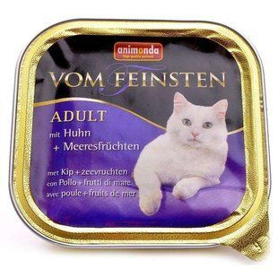 Animonda (Анимонда) Vom Feinsten Adult - Консервированный корм в виде паштета с курицей и морепродуктами для взрослых кошек 100 г