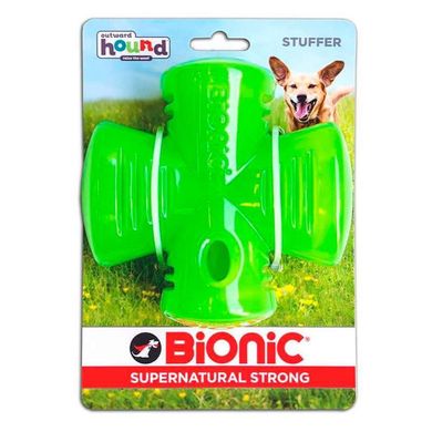 Bionic (Бионик) Opaque Stuffer – Игрушка суперпрочная Опак Стаффер с нишами для лакомств для собак 12,5х12,5х6,8 см Зеленый