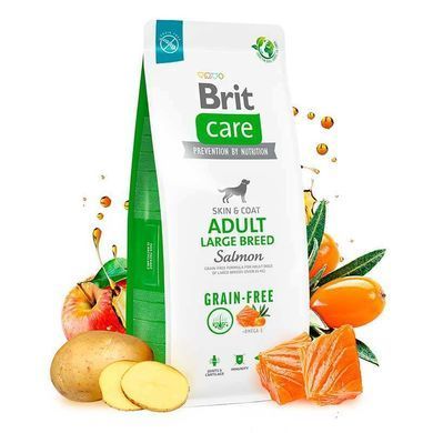 Brit Care (Бріт Кеа) Dog Grain-free Adult Large Breed Salmon - Сухий беззерновий корм з лососем для собак великих порід, 3 кг