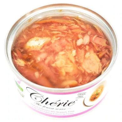 Cherie (Шери) Cat Yellowfin mix Skipjack Tuna with Wild Salmon Entrеes in Gravy - Влажный корм с тунцом и лососем для взрослых кошек (кусочки в соусе) 80 г