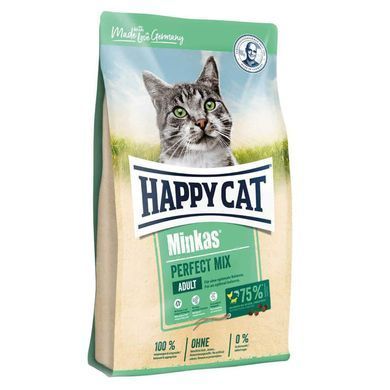Happy Cat (Хэппи Кэт) Minkas Perfect Mix - Сухой корм с курицей, рыбой и ягненком для взрослых кошек, 500 г