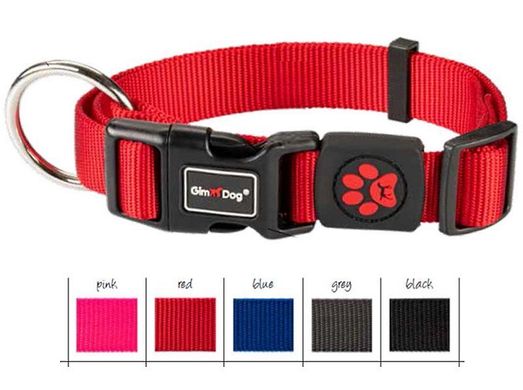GimDog (ДжимДог) Harlem Nylon Collars - Ошейник для собак из нейлона 2,5х46-66 см Голубой