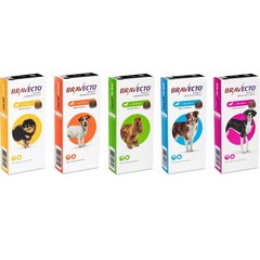 Bravecto (Бравекто) by MSD Animal Health - Противопаразитарные жевательные таблетки от блох и клещей для собак (1 таблетка) 2-4,5 кг