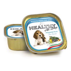 Healthy (Хэлси) All days - Консервированный корм с рыбой и яйцами для щенков (паштет с кусочками) 150 г