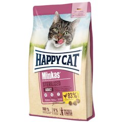 Happy Cat (Хэппи Кэт) Minkas Sterilised - Сухой корм с птицей и кукурудзой для кастрированных котов и стерилизованных кошек 500 г