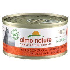 Almo Nature (Альмо Натюр) HFC Natural Adult Cat Chicken&Pumpkin - Консервований корм з куркою та гарбузом для дорослих котів (шматочки в желе) 70 г