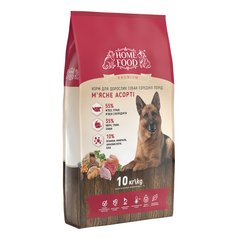 Сухой корм HOME FOOD (Хоум фуд) для взрослых собак средних пород - Мясное ассорти 10 кг