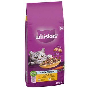 Whiskas (Вискас) - Сухой корм с курицей для стерилизованных кошек, 14 кг