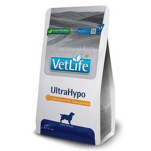 Farmina (Фармина) VetLife UltraHypo &ndash; Сухой корм-диета для снижения пищевой непереносимости у собак с аллергией и атопическим дерматитом, 2 кг
