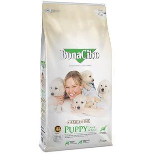 BonaCibo (БонаСібо) Puppy Lamb & Rice - Сухий корм з м'ясом ягняти і рисом для цуценят всіх порід до 12 місяців, 3 кг