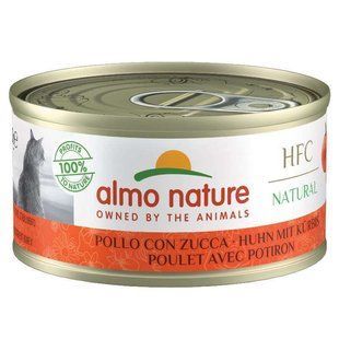Almo Nature (Альмо Натюр) HFC Natural Adult Cat Chicken&Pumpkin - Консервированный корм с курицей и тыквой для взрослых кошек (кусочки в желе) 70 г