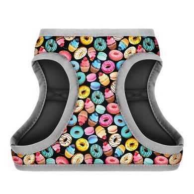 Collar (Коллар) WAUDOG Clothes - Мягкая шлейка для собак с рисунком "Пончики" и QR паспортом XS1