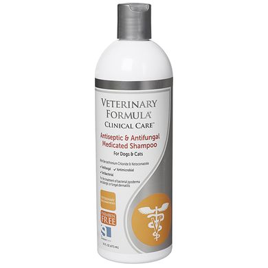 Veterinary Formula (Ветерінарі Фомюле) Antiseptic&Antifungal Shampoo - Протигрибковий шампунь з бензетоніем і кетоконазолом для собак і котів 473 мл