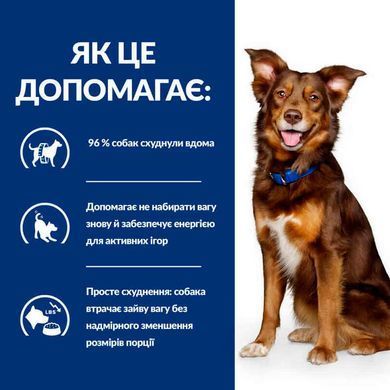 Hill's (Хиллс) Prescription Diet Metabolic Weight Loss&Maintenance - Корм-диета с ягненком и рисом для контроля и снижения веса у собак всех пород, 1,5 кг