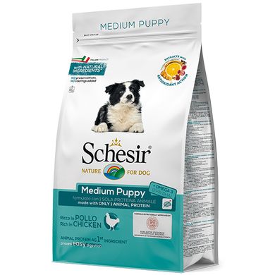 Schesir (Шезір) Dog Medium Puppy - Сухий монопротеїновий корм з куркою для цуценят середніх порід 3 кг
