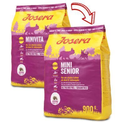 Josera (Йозера) MiniVita - Беззерновой корм для взрослых собак старше 8 лет 900 г