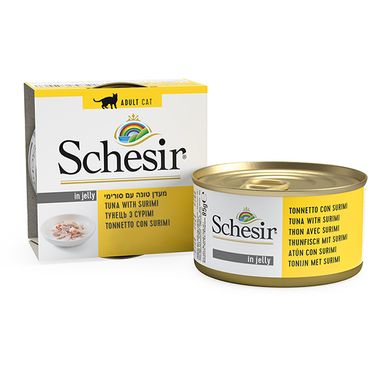 Schesir (Шезір) Cat Tuna Surimi - Консервований корм з тунцем і сурімі для дорослих котів (шматочки в желе) 85 г