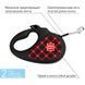 Collar (Коллар) WAUDOG Roulette Leash - Повідець-рулетка для собак з малюнком "Шотландка" S Чорний