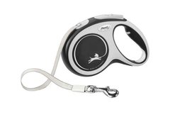 Flexi (Флекси) New Comfort М - Поводок-рулетка для собак средних пород, лента (5 м, до 25 кг) М Голубой / Серый