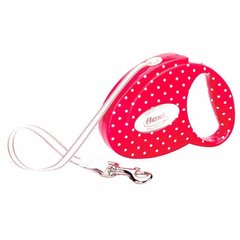 Flexi (Флекси) Fashion Ladies M "Small dots" - Поводок-рулетка для собак средних пород "Маленькие точки", лента (5 м, до 25 кг) М Розовый