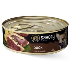Savory (Сейвори) Dog Gourmand Duck - Влажный корм с уткой для взрослых собак гурманов всех пород 100 г