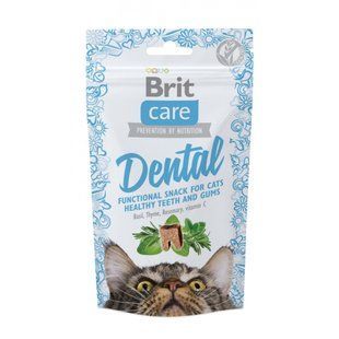 Brit Care (Бріт Кеа) Cat Functional Snack Dental &ndash; Функціональні ласощі з індичкою для здорових зубів і ясен у дорослих котів 50 г