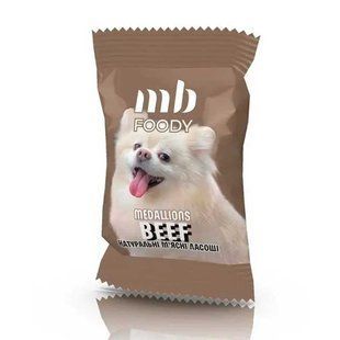 Mb Foody (Мб Фуди) Beef - Лакомства медальоны из говядины для собак, (4 г / 1 шт.)
